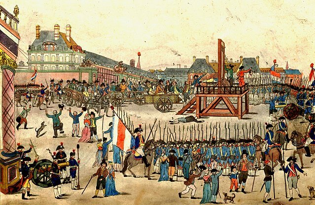 Robespierre pod gilotinou